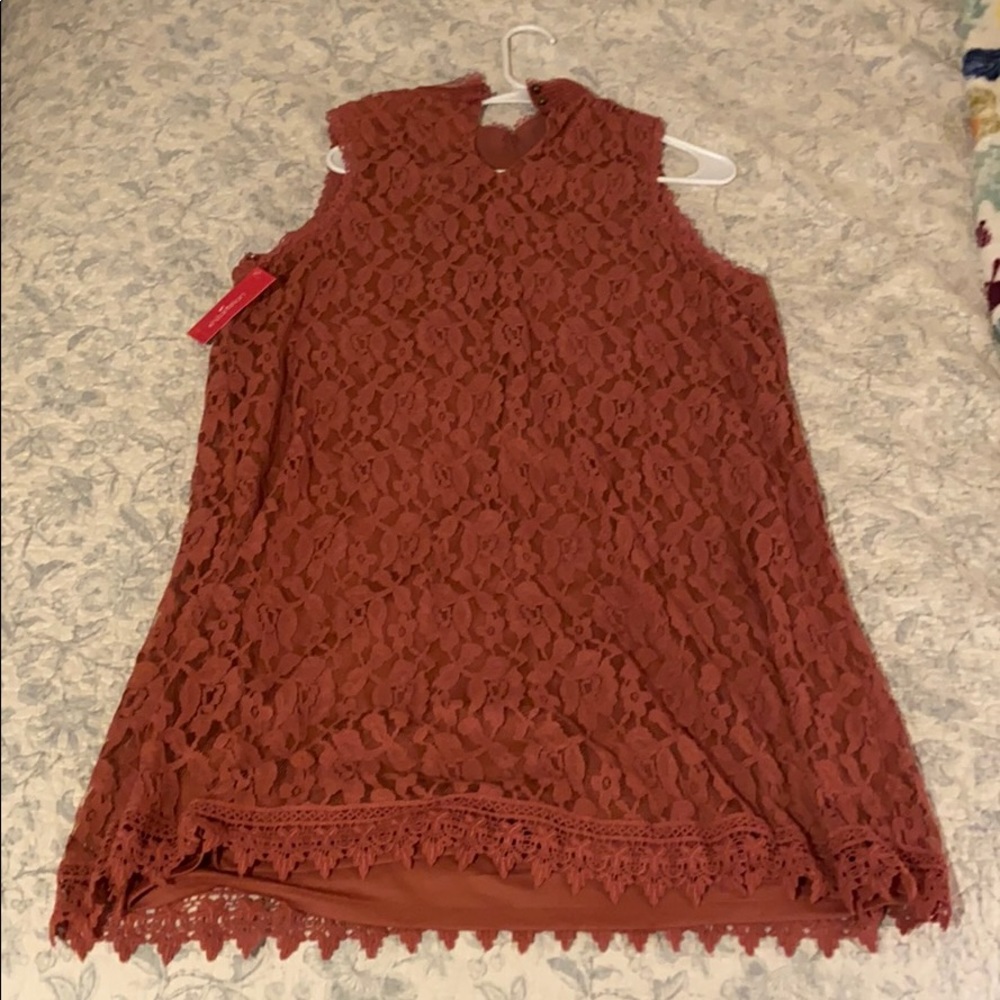 Xhilaration rust colored lace dress (NWT) - Picture 2 of 11